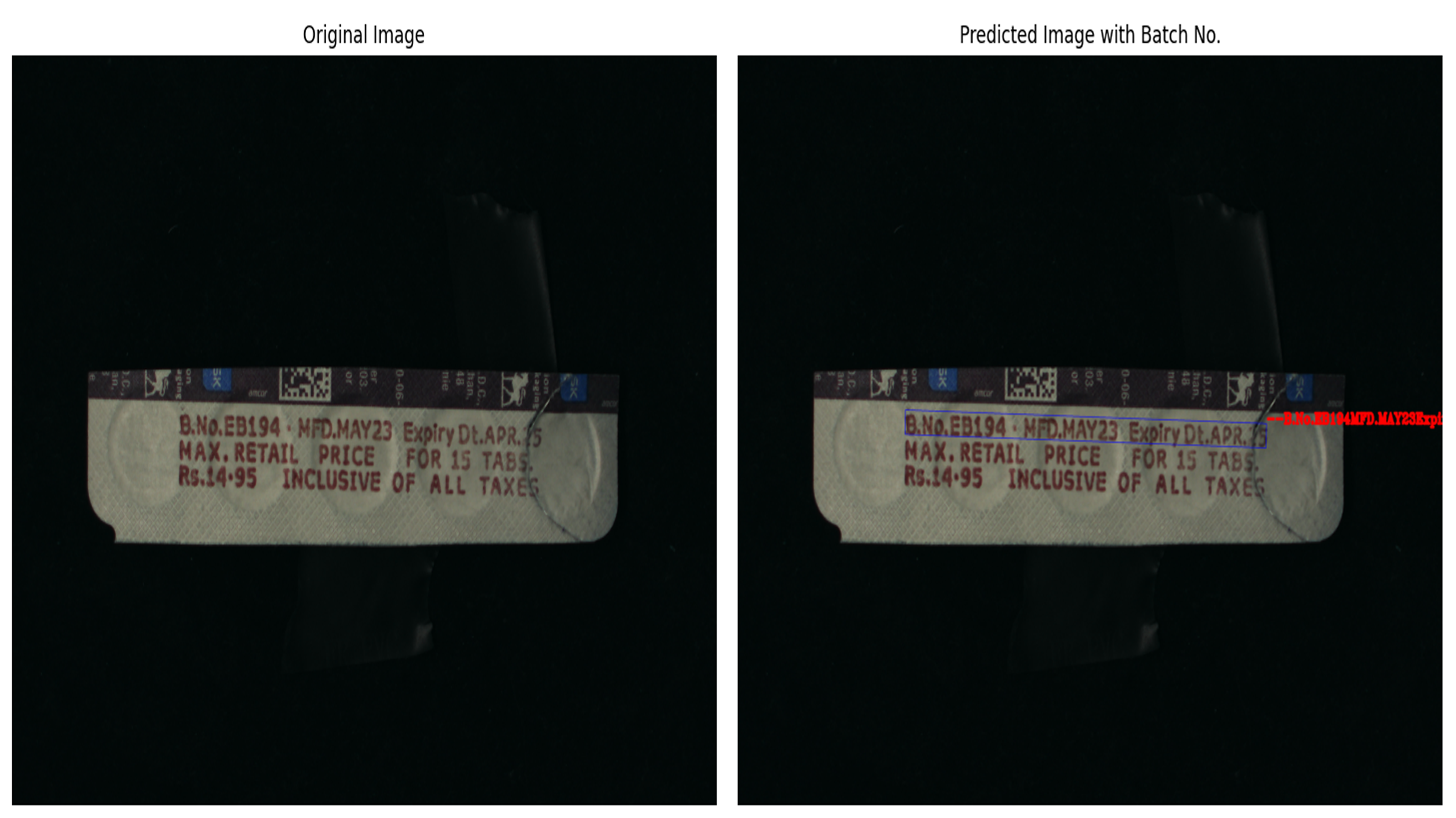 Batch Number Detection on Medicines